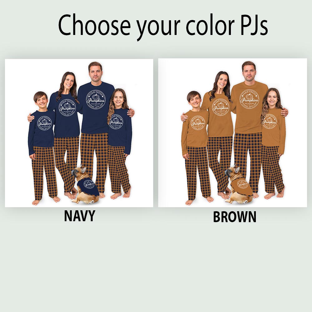 Farm Fresh Pumpkins Thanksgiving Family Pajama Sets