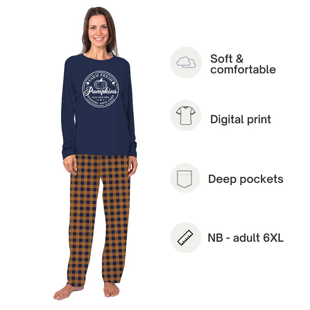 Farm Fresh Pumpkins Thanksgiving Family Pajama Sets
