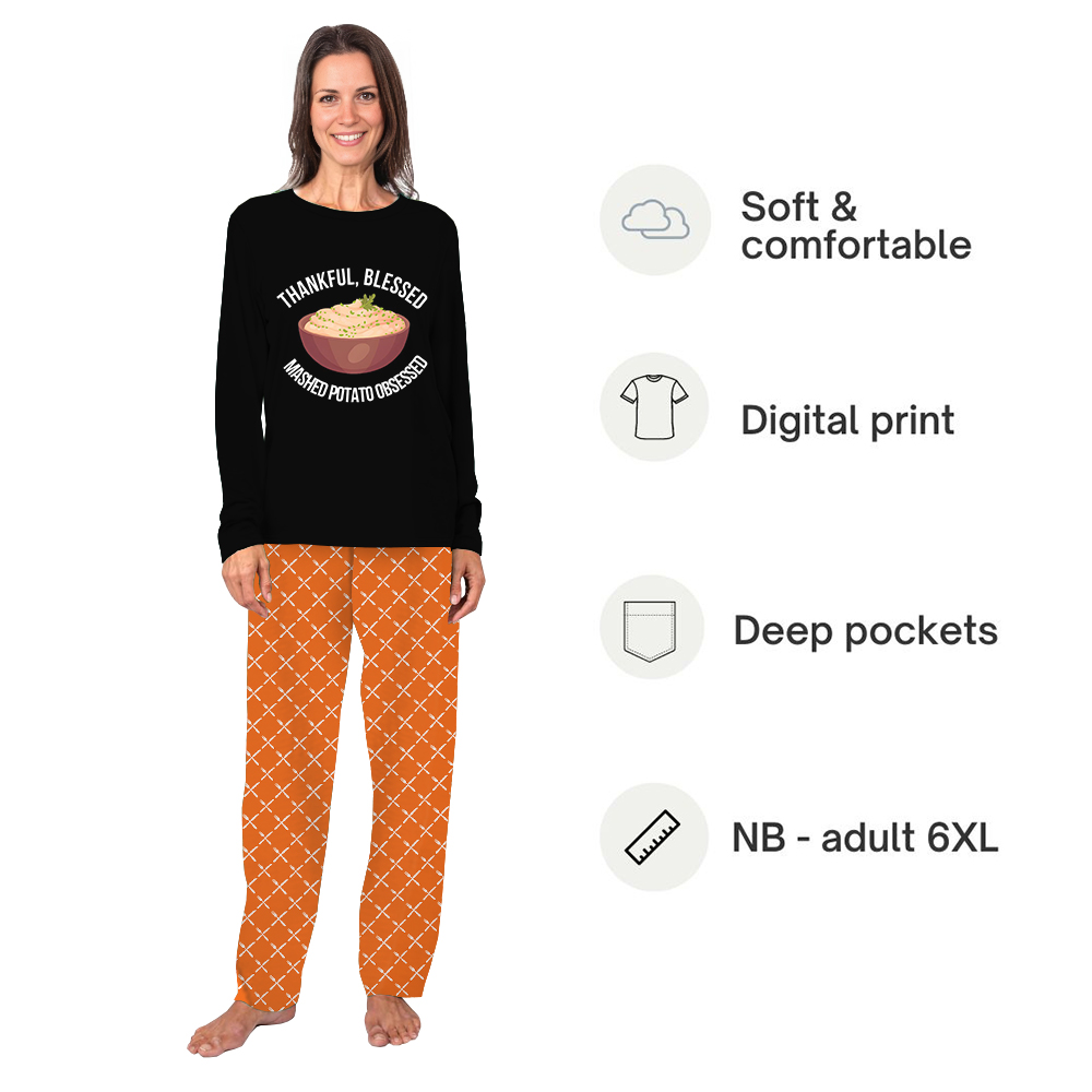 Thanksgiving Family Dinner Design Custom Family Pajama Sets Thanksgiving Family Dinner Design Custom Family Pajama Sets