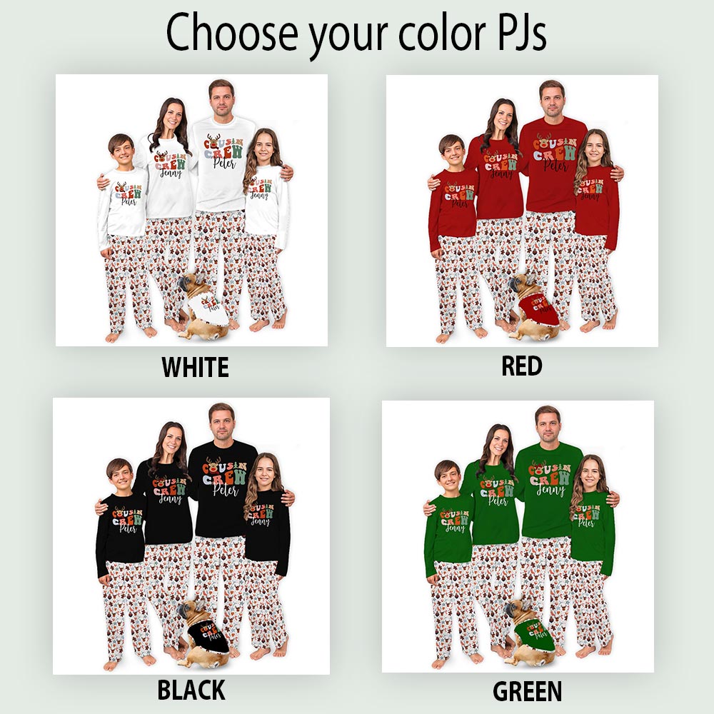 Reindeer Cousin Crew Personalized Family Pajama Sets Reindeer Cousin Crew Personalized Family Pajama Sets