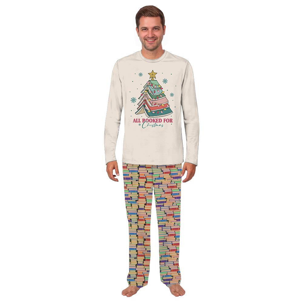 Cream Book Lover Collection Family Pj Set With Dog Cream Book Lover Collection Family Pj Set With Dog