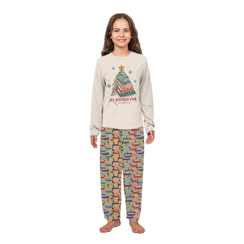 Cream Book Lover Collection Family Pj Set With Dog Cream Book Lover Collection Family Pj Set With Dog