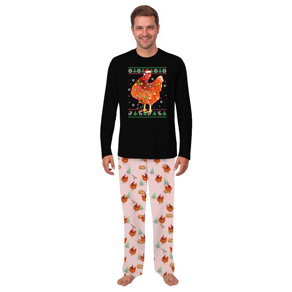 Pink Christmas Chicken Doggy And Me Matching Pajamas