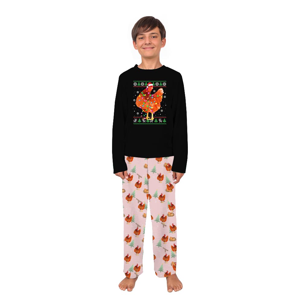 Pink Christmas Chicken Doggy And Me Matching Pajamas