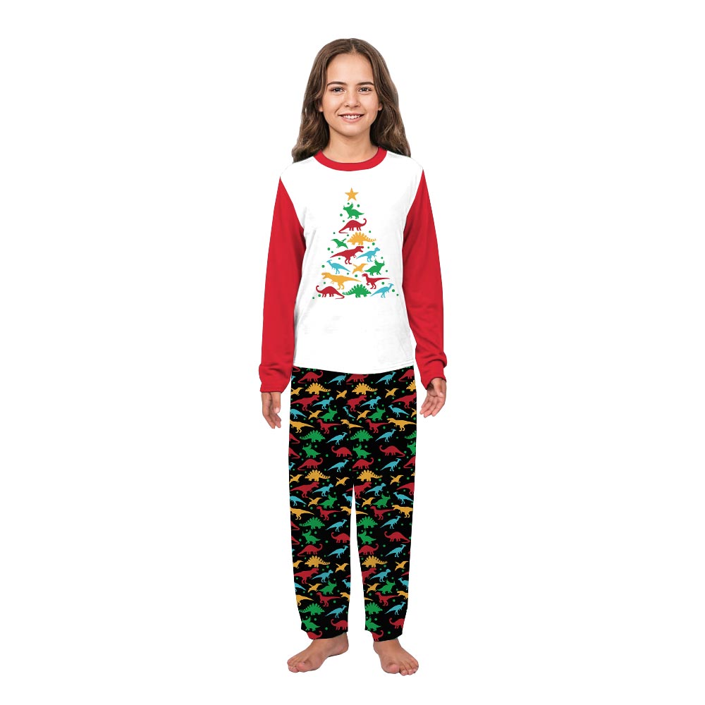 White and Red Christmas Tree Rex Pajamas for Family White and Red Christmas Tree Rex Pajamas for Family