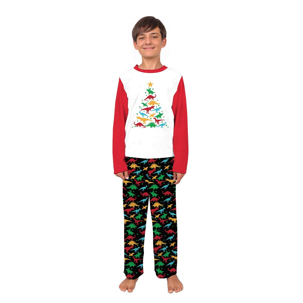White and Red Christmas Tree Rex Pajamas for Family White and Red Christmas Tree Rex Pajamas for Family