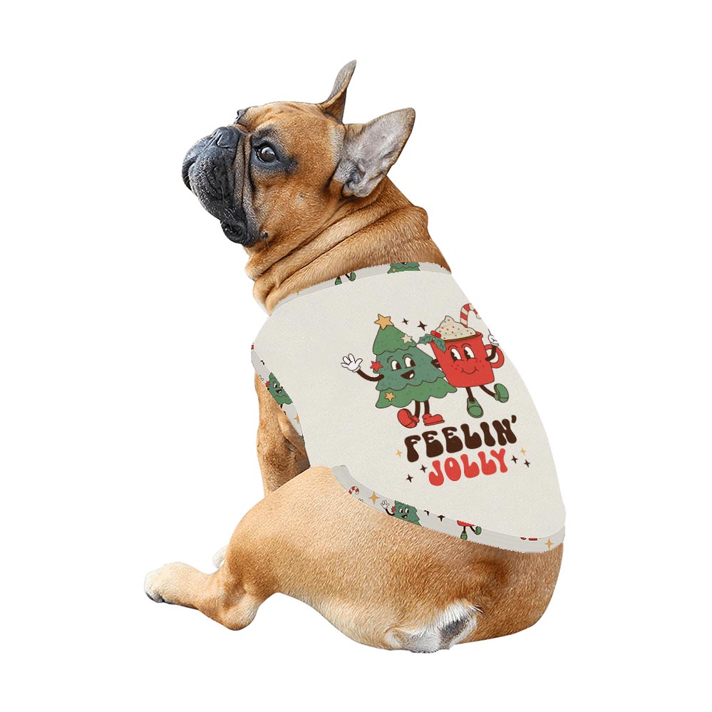 White Feeling Jolly Quote Christmas Matching Pajama Set Dog