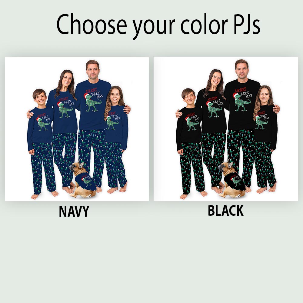 Merry T-Rex Mas Jammies For Your Families Dog Merry T-Rex Mas Jammies For Your Families Dog