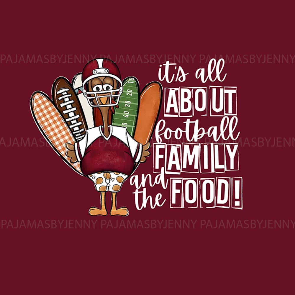 It’s All About Football Thanksgiving Family PJs With Dog It’s All About Football Thanksgiving Family PJs With Dog
