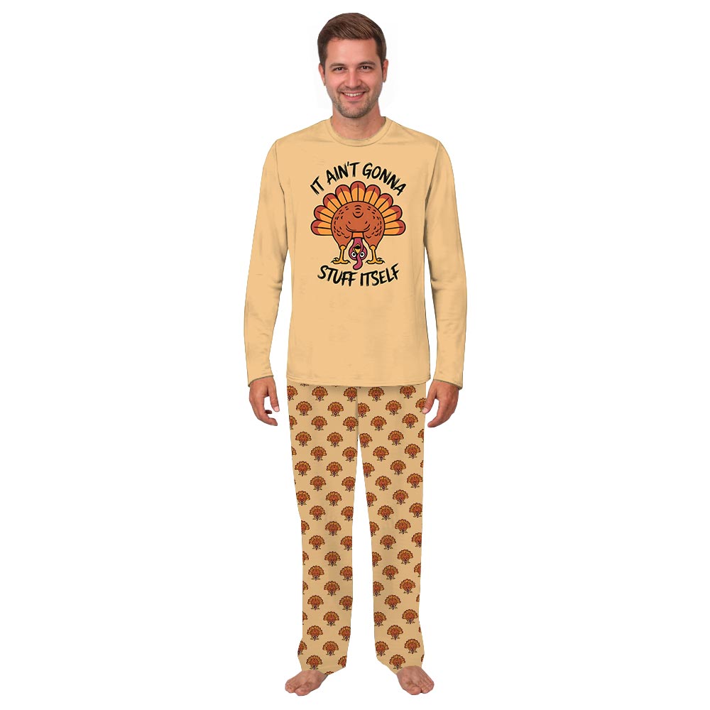 Funny Quote and Thanksgiving Turkey Family Pajamas With Dog Funny Quote and Thanksgiving Turkey Family Pajamas With Dog