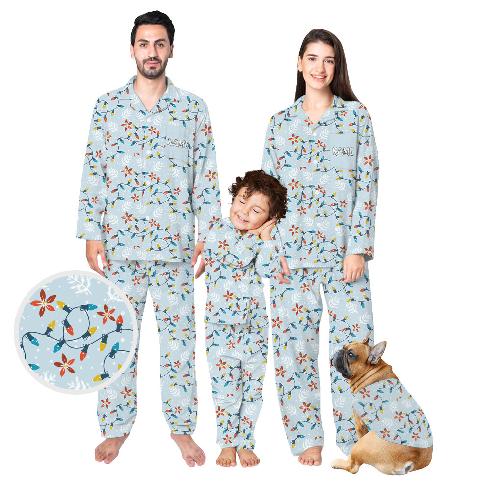 Adorable Christmas Poinsettia Matching Family Pajamas