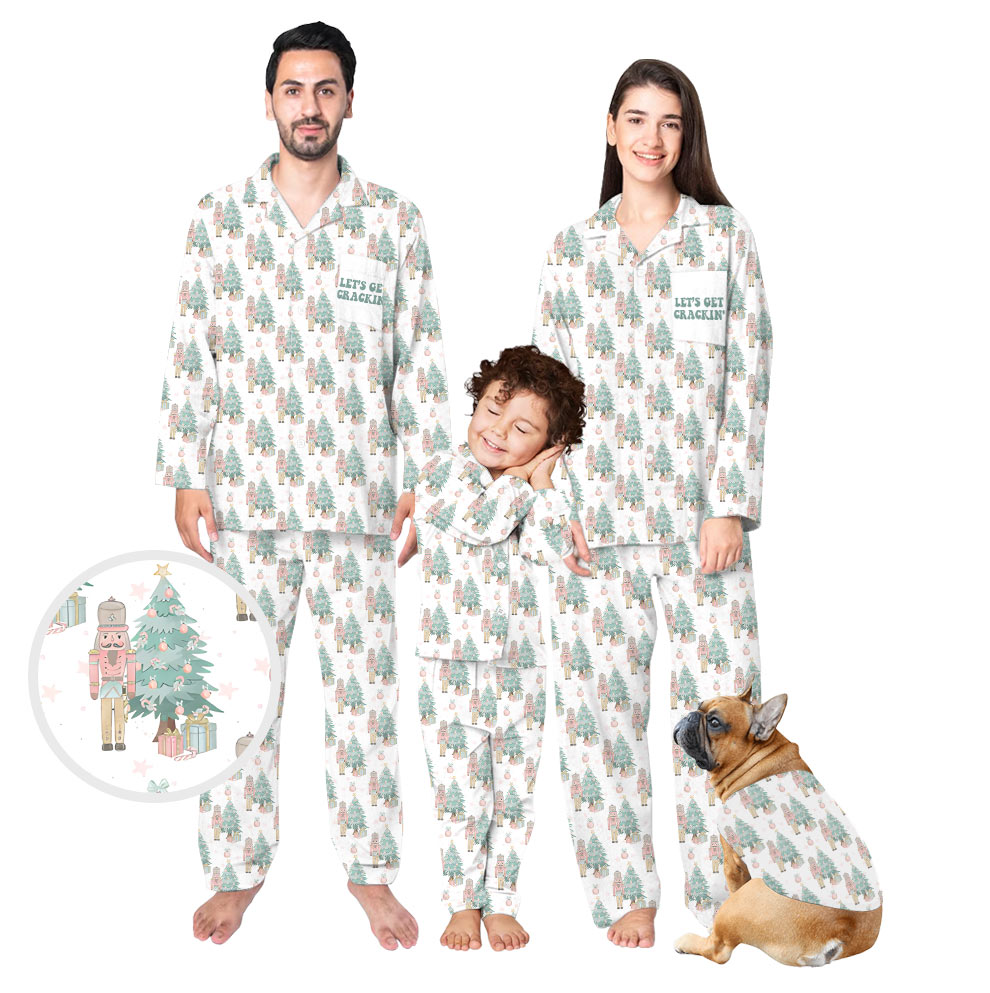 Calm Pink Nutcracker Family Christmas Pajamas Calm Pink Nutcracker Family Christmas Pajamas