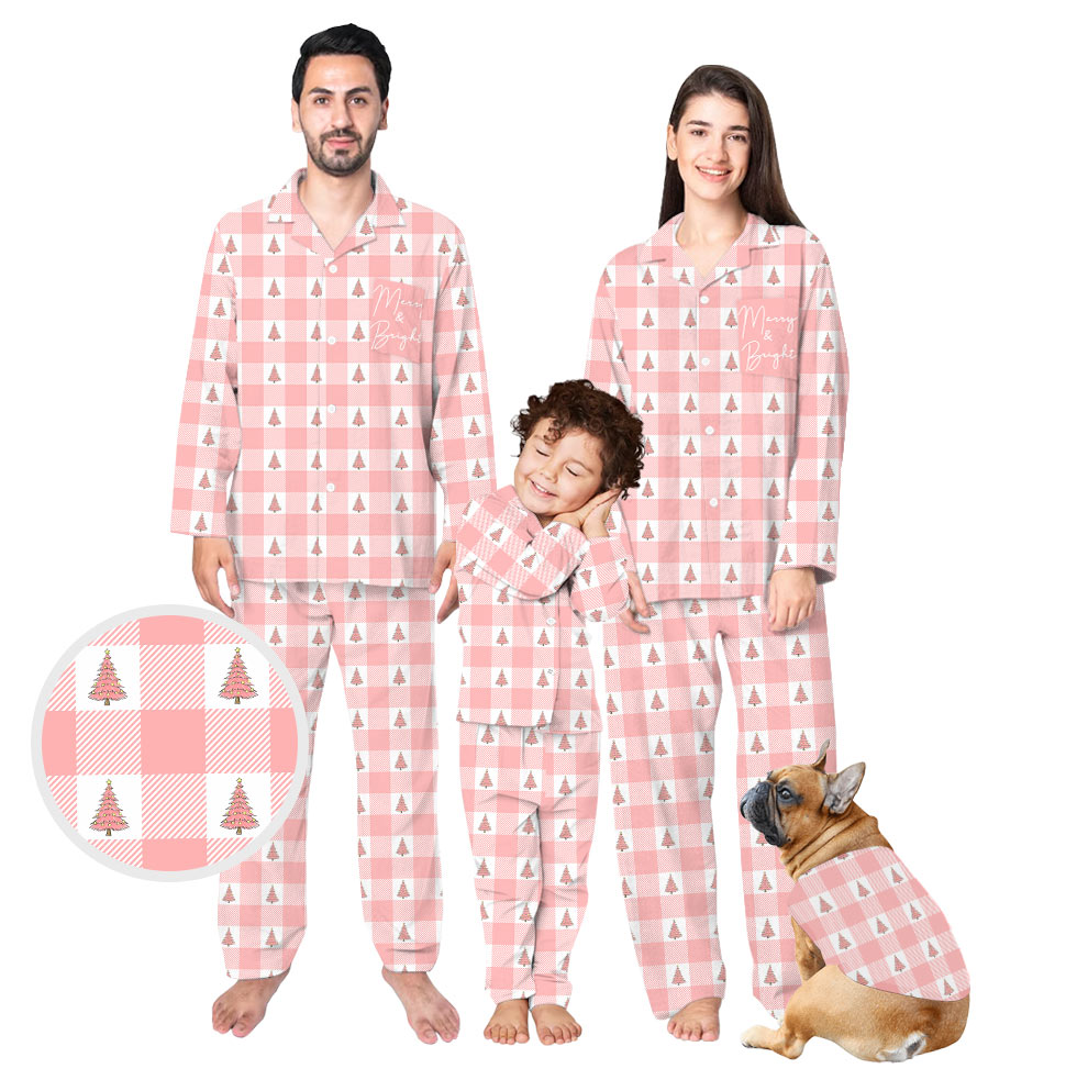 Adorable Matching Family Pink Christmas Pajamas Adorable Matching Family Pink Christmas Pajamas