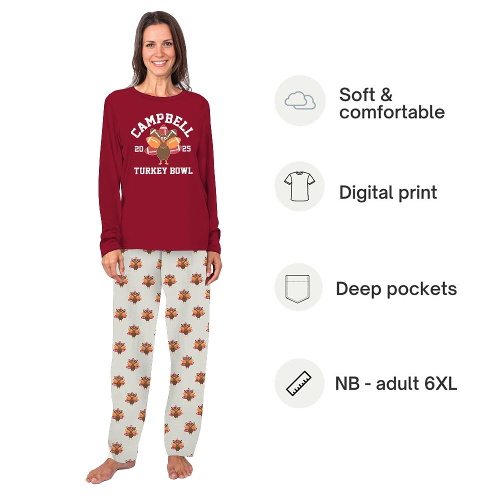 Red Thanksgiving Turkey Bowl Dog And Me Matching Pajamas Red Thanksgiving Turkey Bowl Dog And Me Matching Pajamas