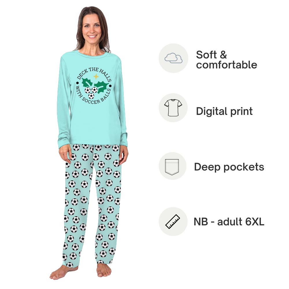 Deck The Halls Soccer Pajamas Family And Dog Deck The Halls Soccer Pajamas Family And Dog