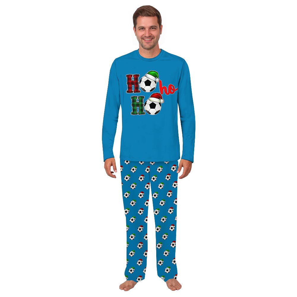 Ho Ho Ho Christmas Soccer Matching PJ Set With Dog Ho Ho Ho Christmas Soccer Matching PJ Set With Dog