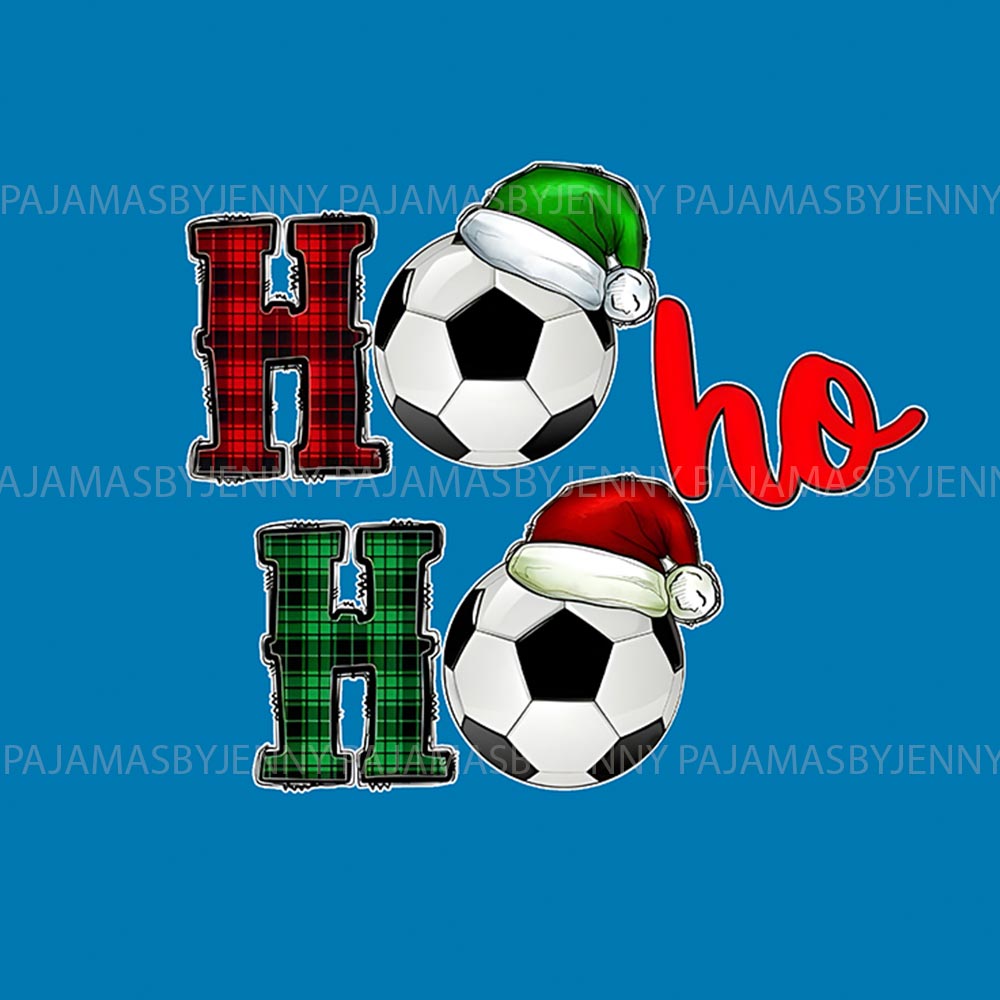 Ho Ho Ho Christmas Soccer Matching PJ Set With Dog Ho Ho Ho Christmas Soccer Matching PJ Set With Dog