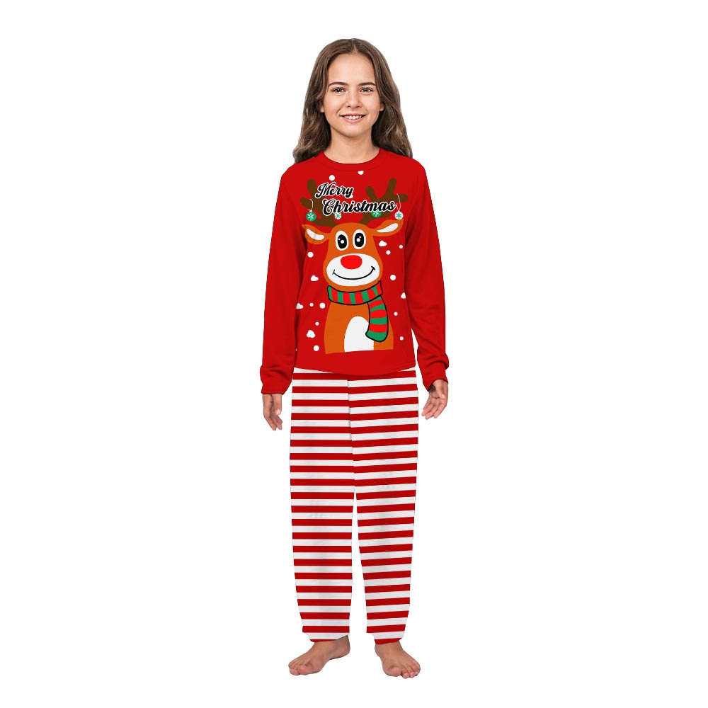 Merry Christmas Cute Reindeer Adult And Dog Matching Pajamas