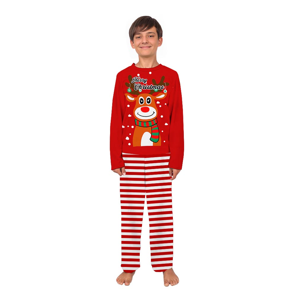 Merry Christmas Cute Reindeer Adult And Dog Matching Pajamas