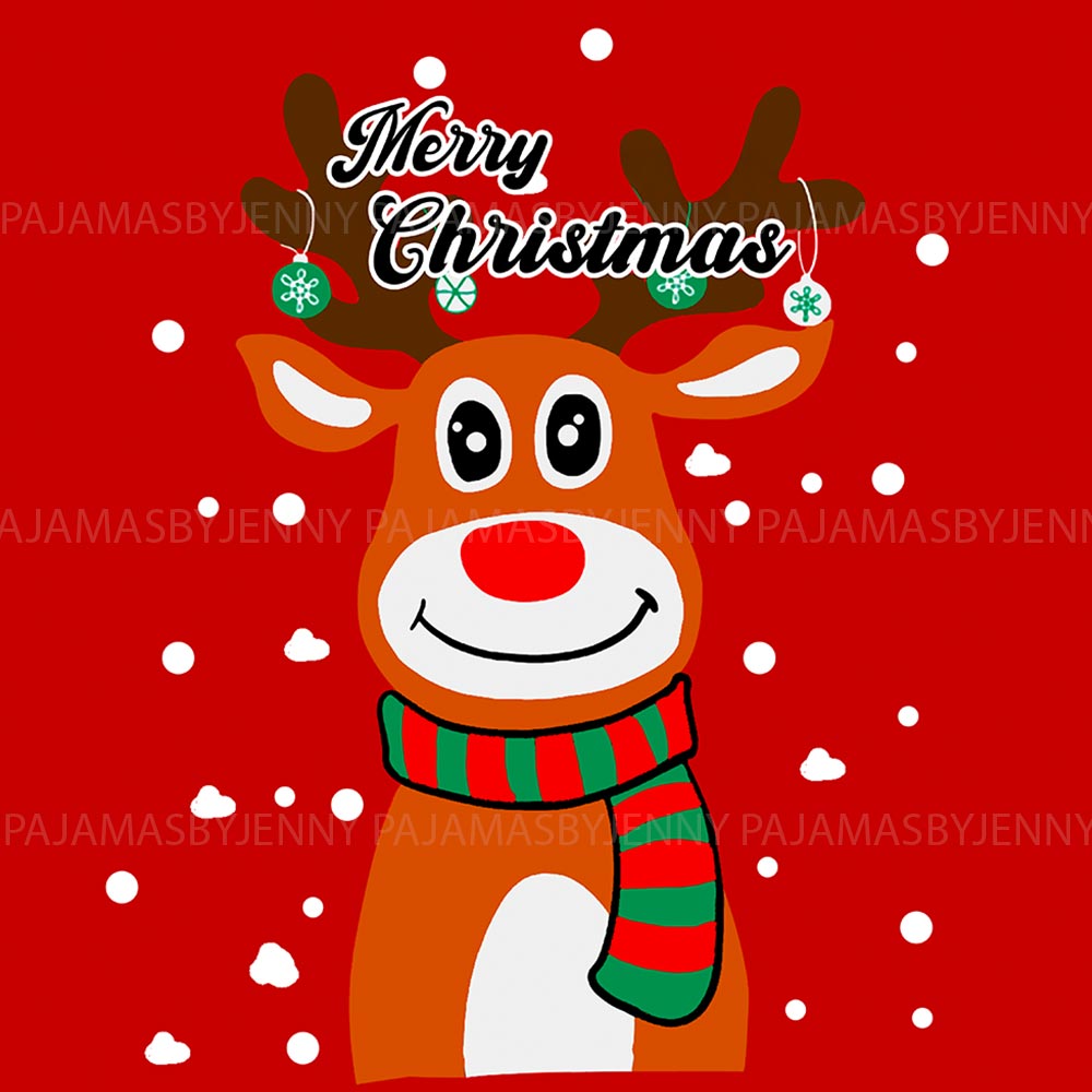 Merry Christmas Cute Reindeer Adult And Dog Matching Pajamas