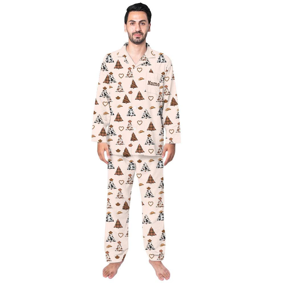 Personalized Cow Christmas Tree Family Christmas Pajamas Personalized Cow Christmas Tree Family Christmas Pajamas
