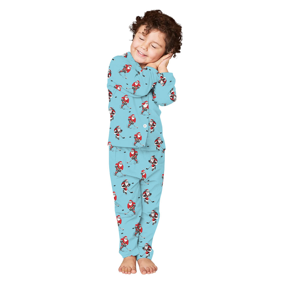 Exciting Plus size Christmas Pajamas With Hockey Santa Exciting Plus size Christmas Pajamas With Hockey Santa