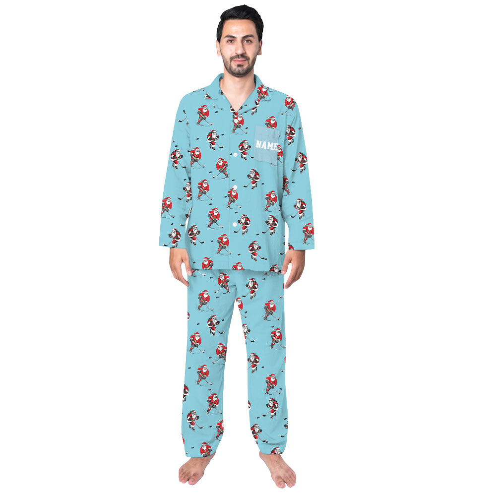 Exciting Plus size Christmas Pajamas With Hockey Santa Exciting Plus size Christmas Pajamas With Hockey Santa