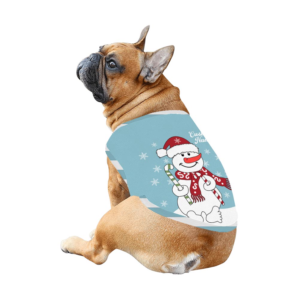 Name Personalized Holiday Pajamas with Cute Candy Snowman Name Personalized Holiday Pajamas with Cute Candy Snowman