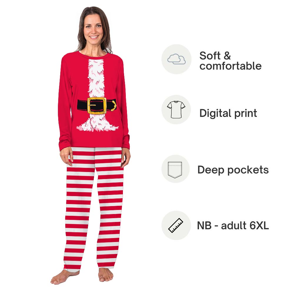 Matching People And Dog Pajamas with Santa Costume and Candy Elf Matching People And Dog Pajamas with Santa Costume and Candy Elf