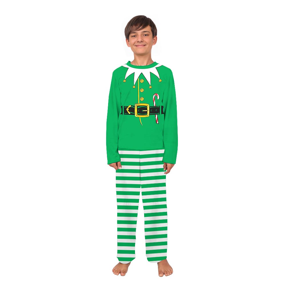 Matching People And Dog Pajamas with Santa Costume and Candy Elf Matching People And Dog Pajamas with Santa Costume and Candy Elf