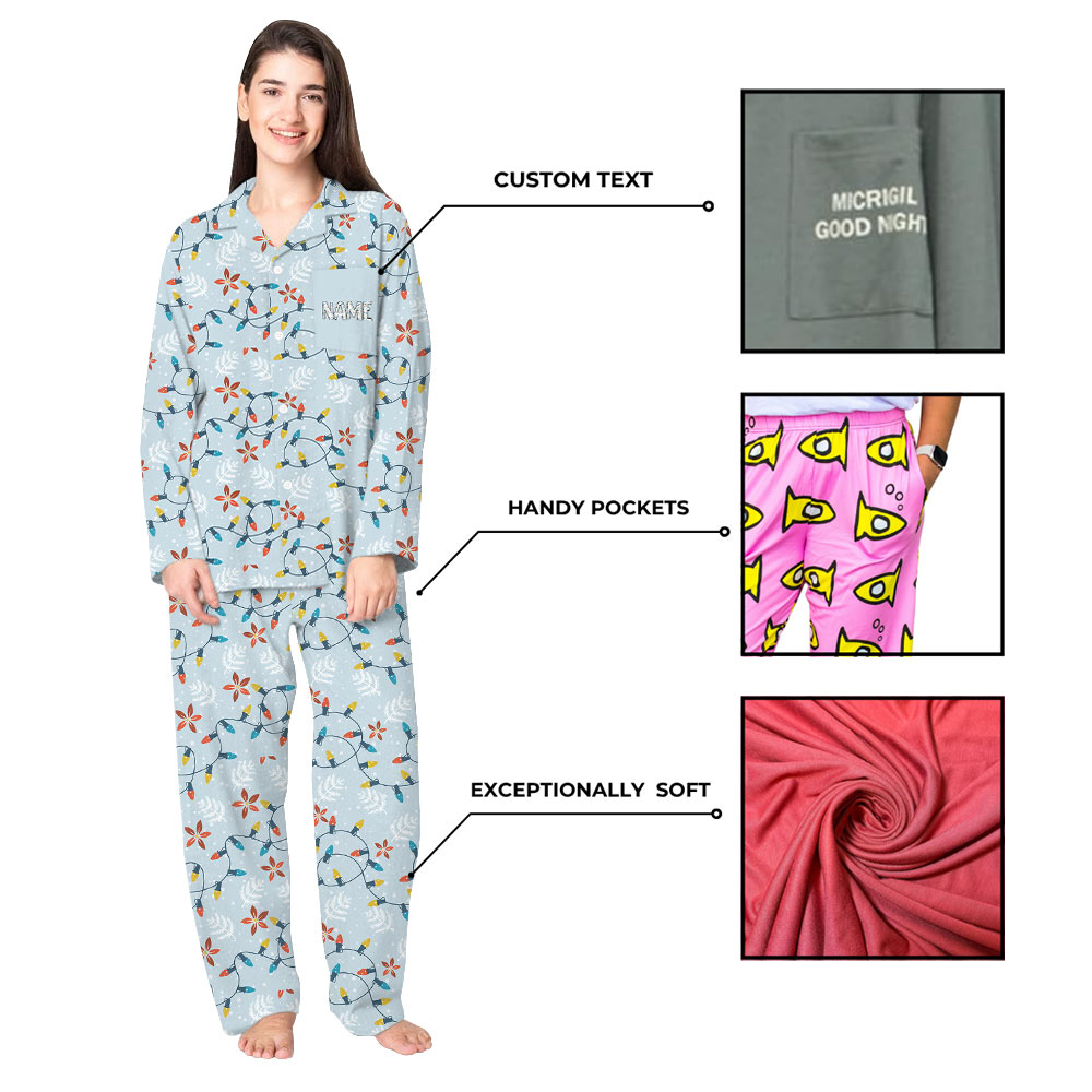 Adorable Christmas Poinsettia Matching Family Pajamas