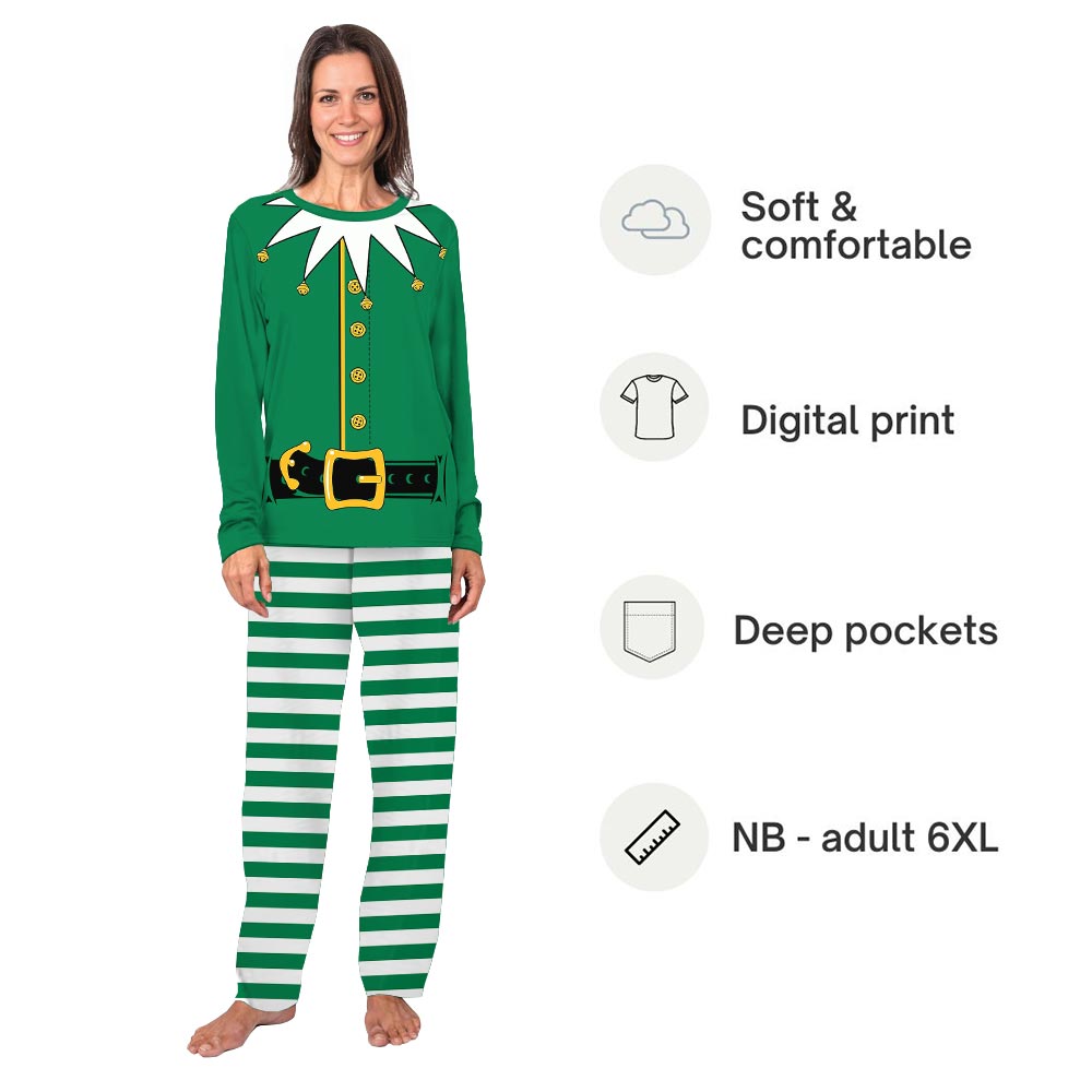 Funny Elf and Santa Set Christmas Pajamas Dog And Owner Funny Elf and Santa Set Christmas Pajamas Dog And Owner