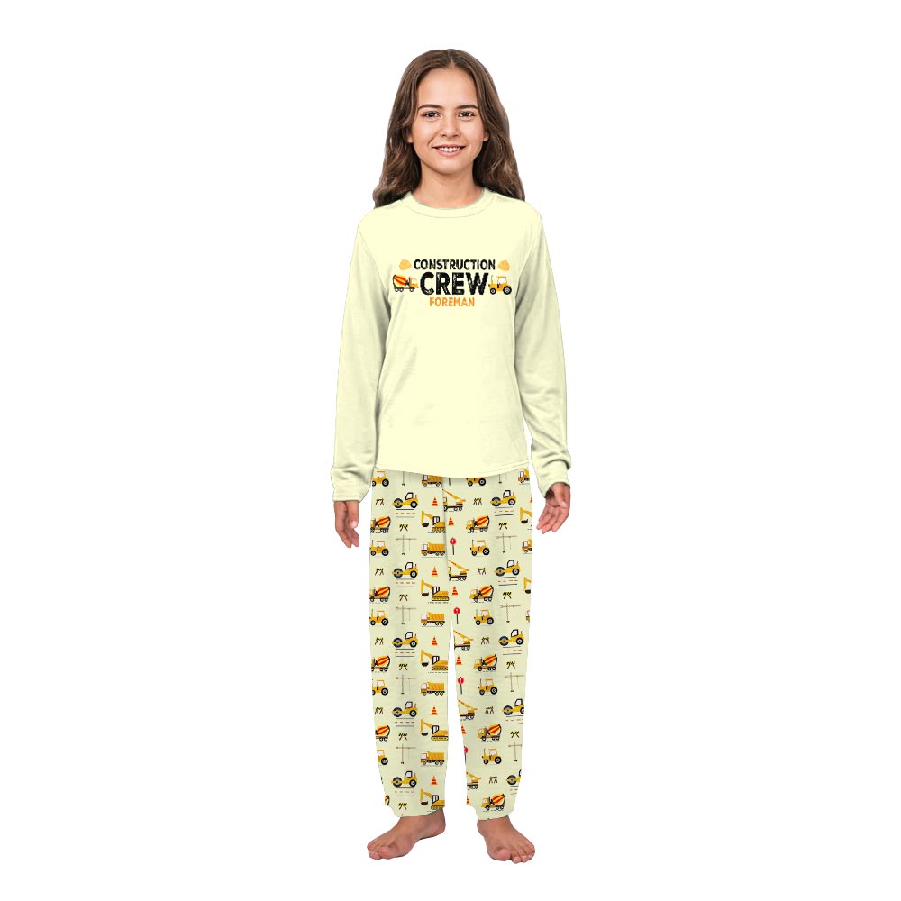 Funny Construction Crew Family Personalized Pajamas Funny Construction Crew Family Personalized Pajamas