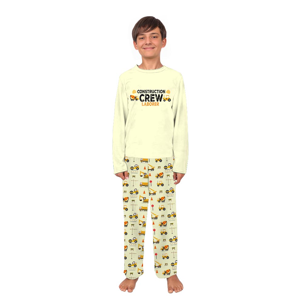 Funny Construction Crew Family Personalized Pajamas Funny Construction Crew Family Personalized Pajamas