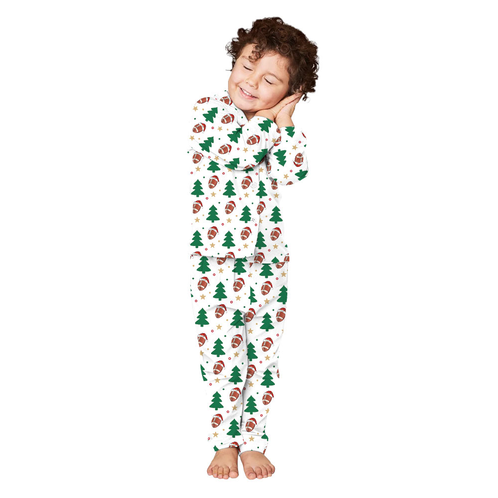 Festive Matching Family Football Christmas Pajamas Festive Matching Family Football Christmas Pajamas