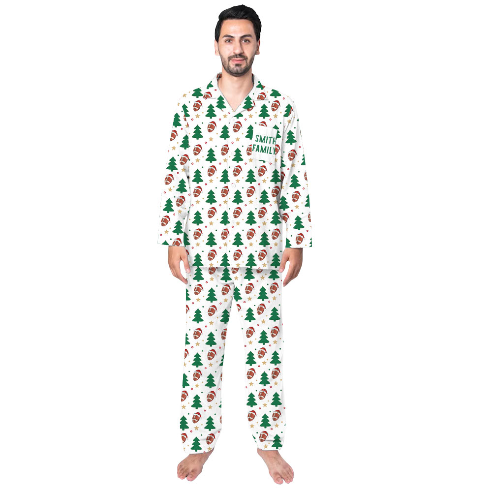 Festive Matching Family Football Christmas Pajamas Festive Matching Family Football Christmas Pajamas
