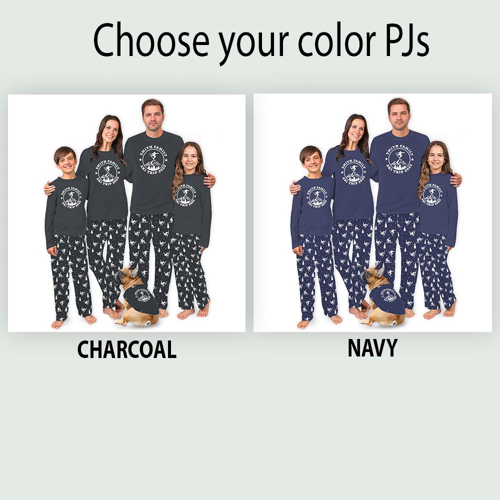 Ski Trip Adventure Christmas Matching People And Dog Pajamas Ski Trip Adventure Christmas Matching People And Dog Pajamas