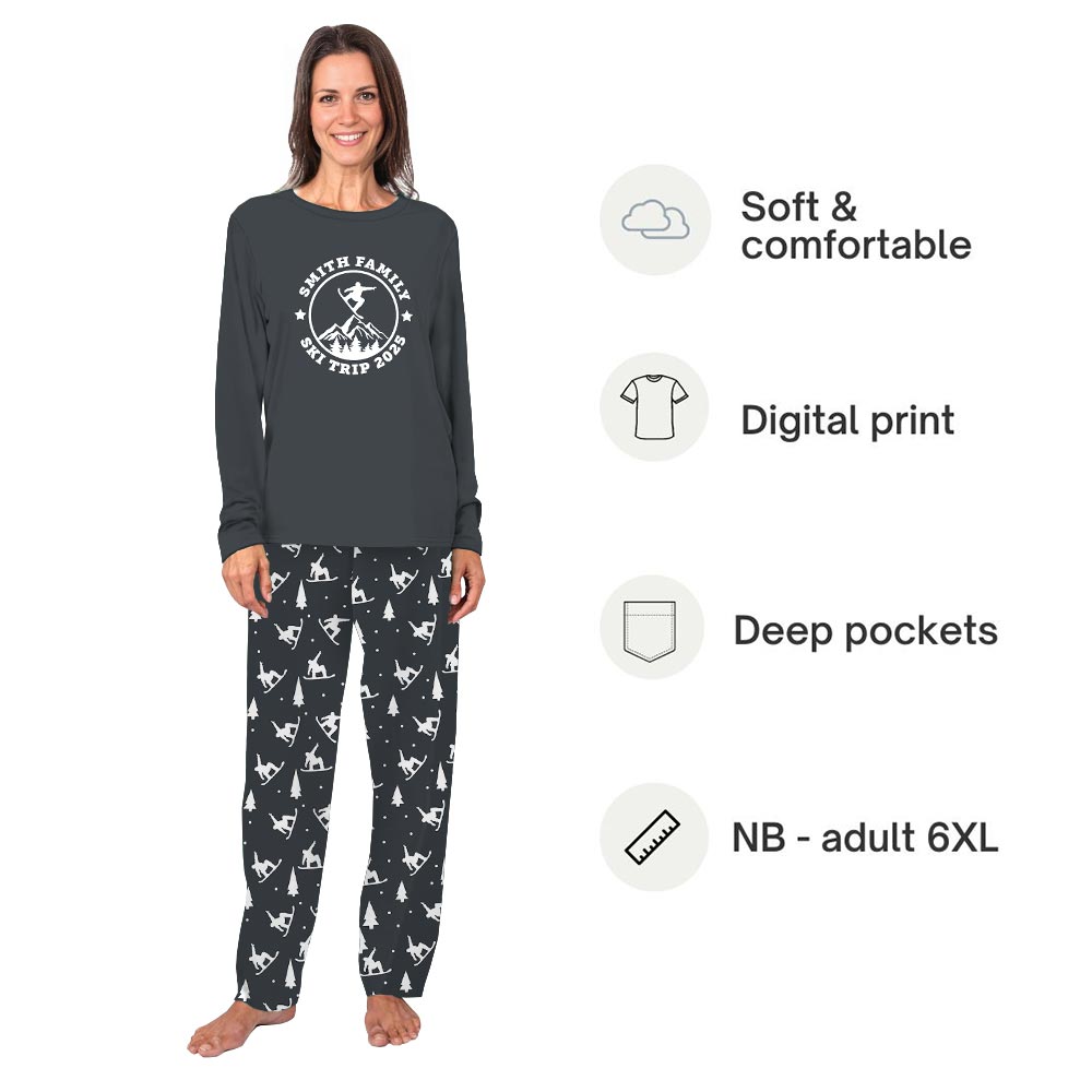 Ski Trip Adventure Christmas Matching People And Dog Pajamas Ski Trip Adventure Christmas Matching People And Dog Pajamas