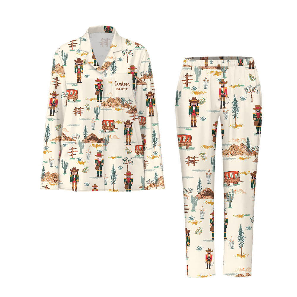 New Personalized Cowboy Nutcracker Christmas Pajamas Matching Dog New Personalized Cowboy Nutcracker Christmas Pajamas Matching Dog