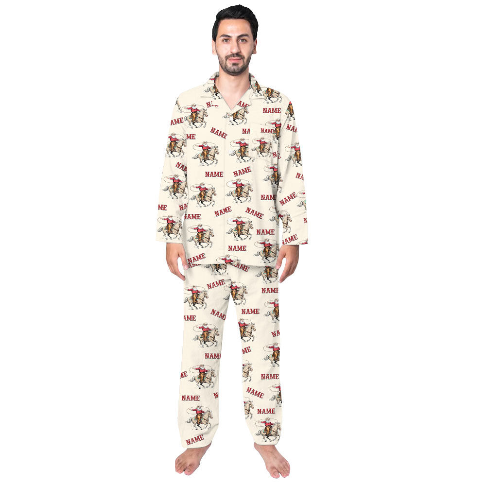 Bold Western Cowboy Santa Matching Family Pajamas Bold Western Cowboy Santa Matching Family Pajamas