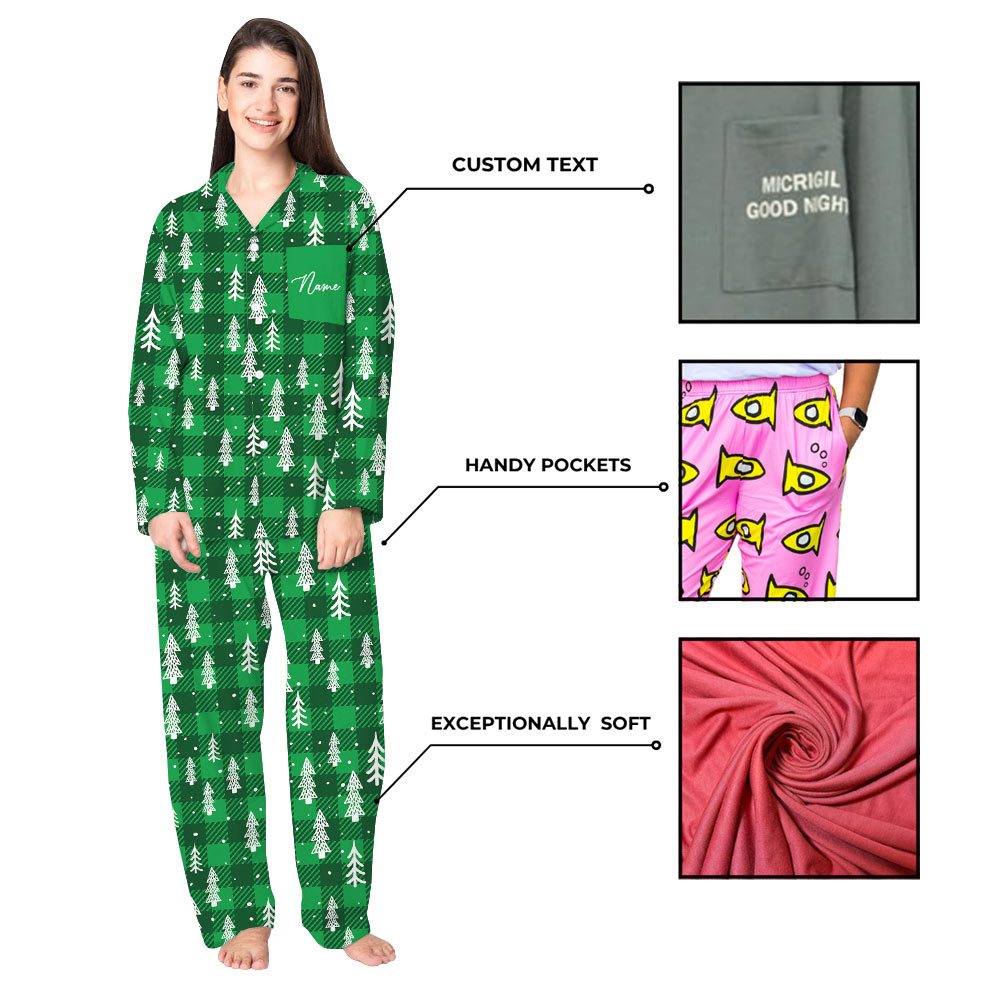 Festive Christmas Tree Personalized Christmas Pajamas Festive Christmas Tree Personalized Christmas Pajamas