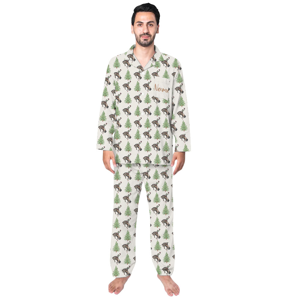 Strong Cowboy Christmas Family Pajamas And Dog Strong Cowboy Christmas Family Pajamas And Dog