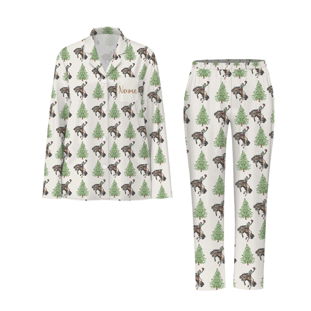 Strong Cowboy Christmas Family Pajamas And Dog Strong Cowboy Christmas Family Pajamas And Dog