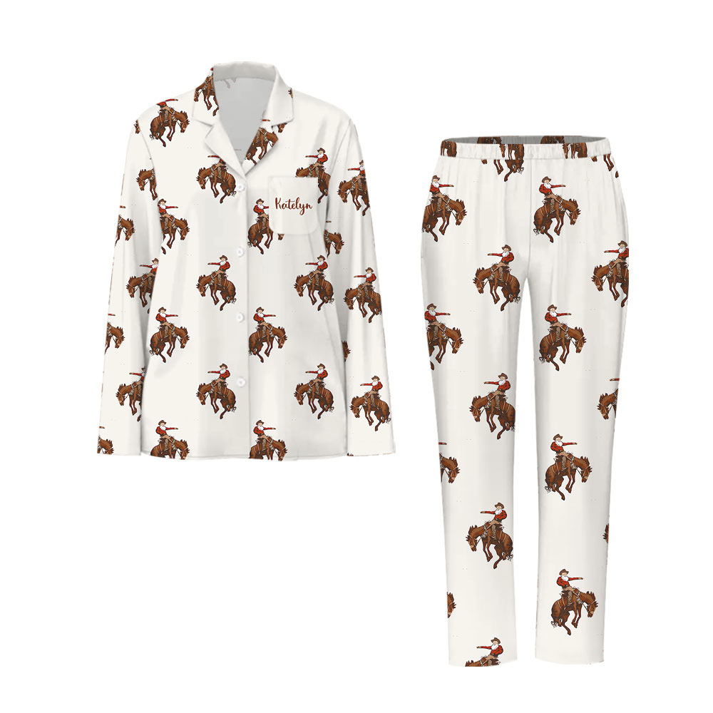 Bold Western Family Christmas Pajamas With Custom Name Bold Western Family Christmas Pajamas With Custom Name
