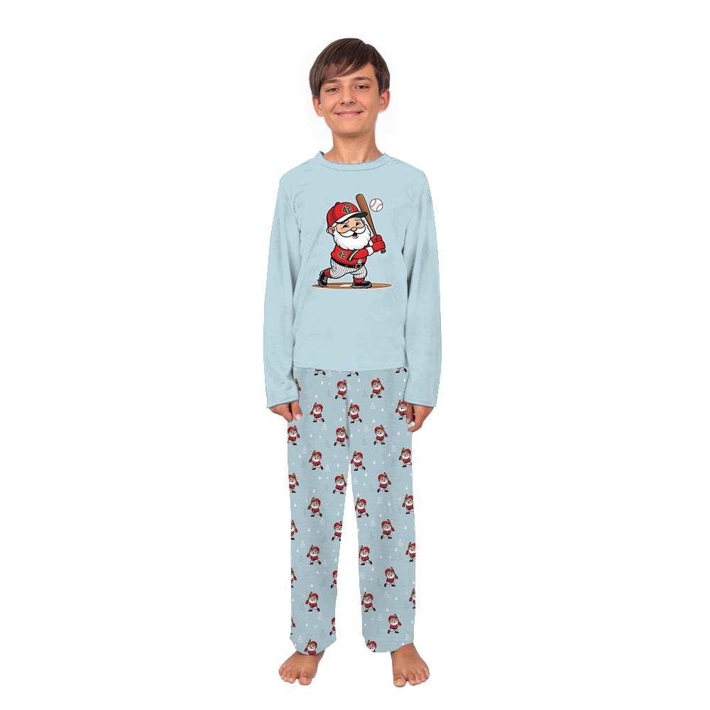 Santa Playing Baseball Christmas Matching Pajama Set Dog Santa Playing Baseball Christmas Matching Pajama Set Dog