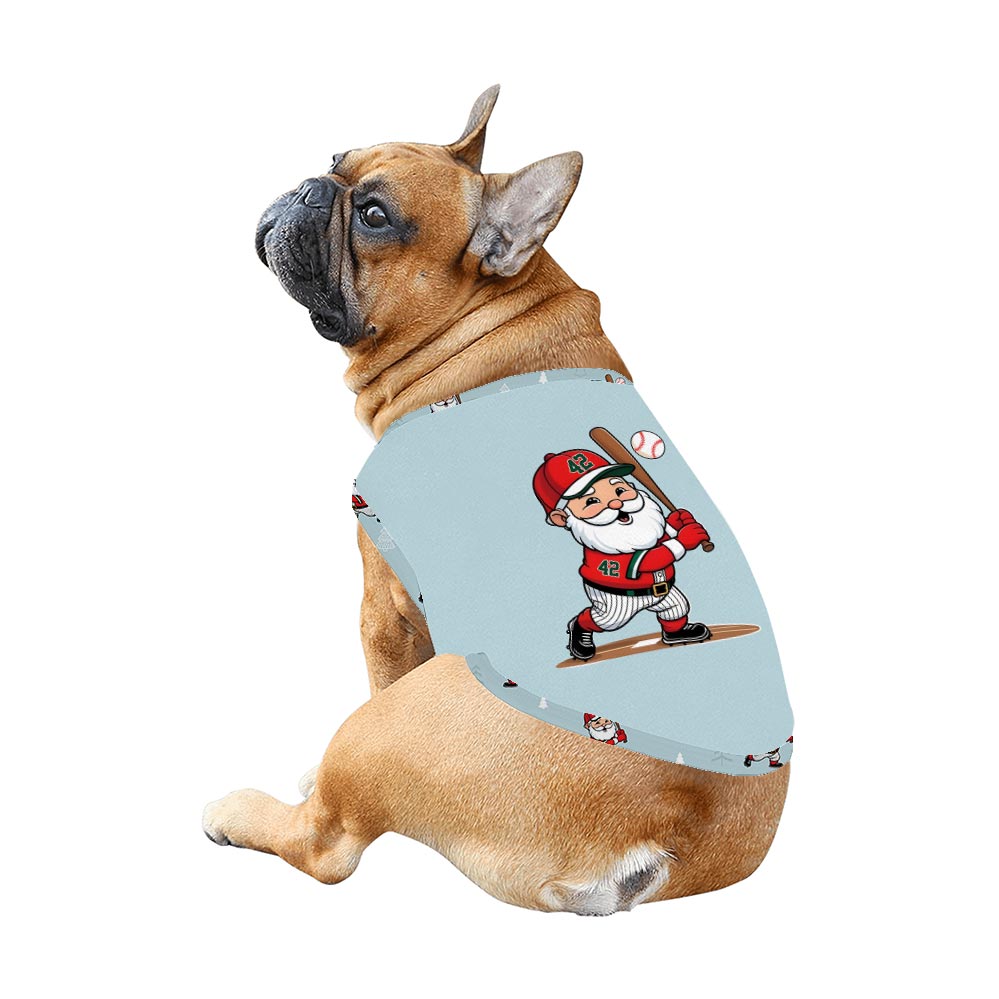 Santa Playing Baseball Christmas Matching Pajama Set Dog Santa Playing Baseball Christmas Matching Pajama Set Dog