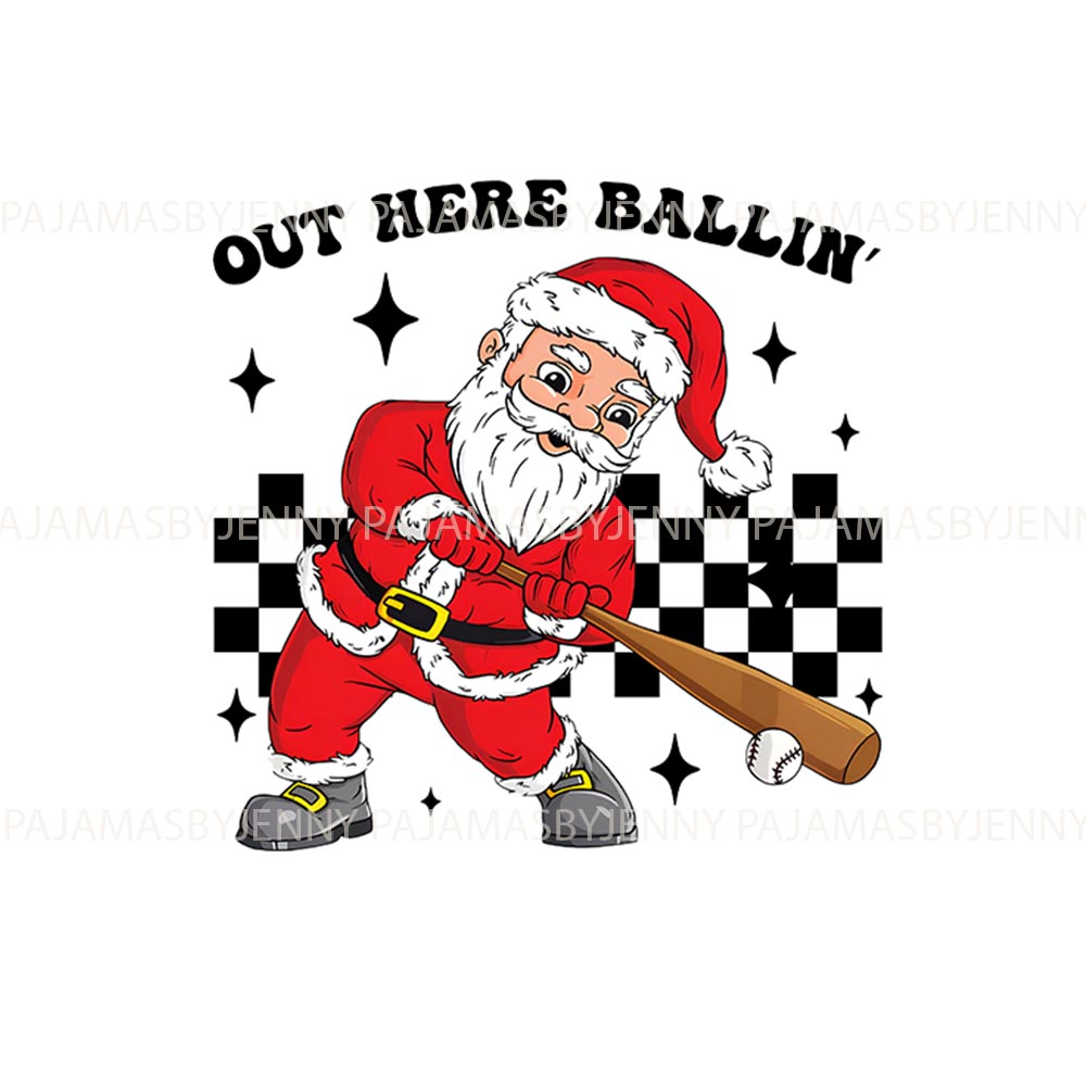 White Santa's Out Here Ballin' Matching Pj Sets Family And Dog White Santa's Out Here Ballin' Matching Pj Sets Family And Dog