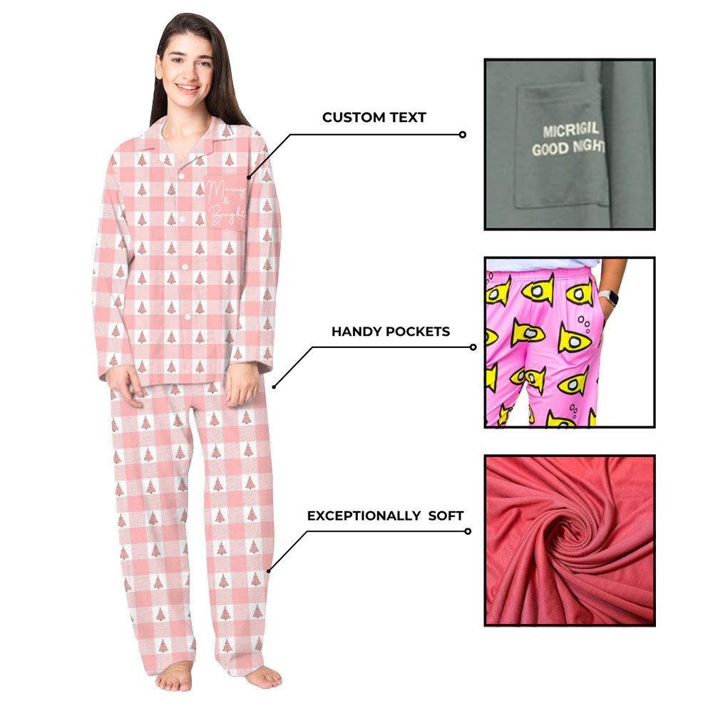Adorable Matching Family Pink Christmas Pajamas Adorable Matching Family Pink Christmas Pajamas