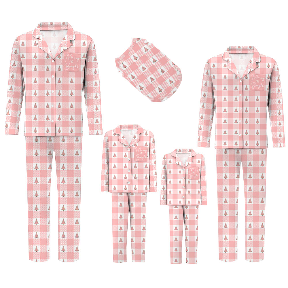 Adorable Matching Family Pink Christmas Pajamas Adorable Matching Family Pink Christmas Pajamas