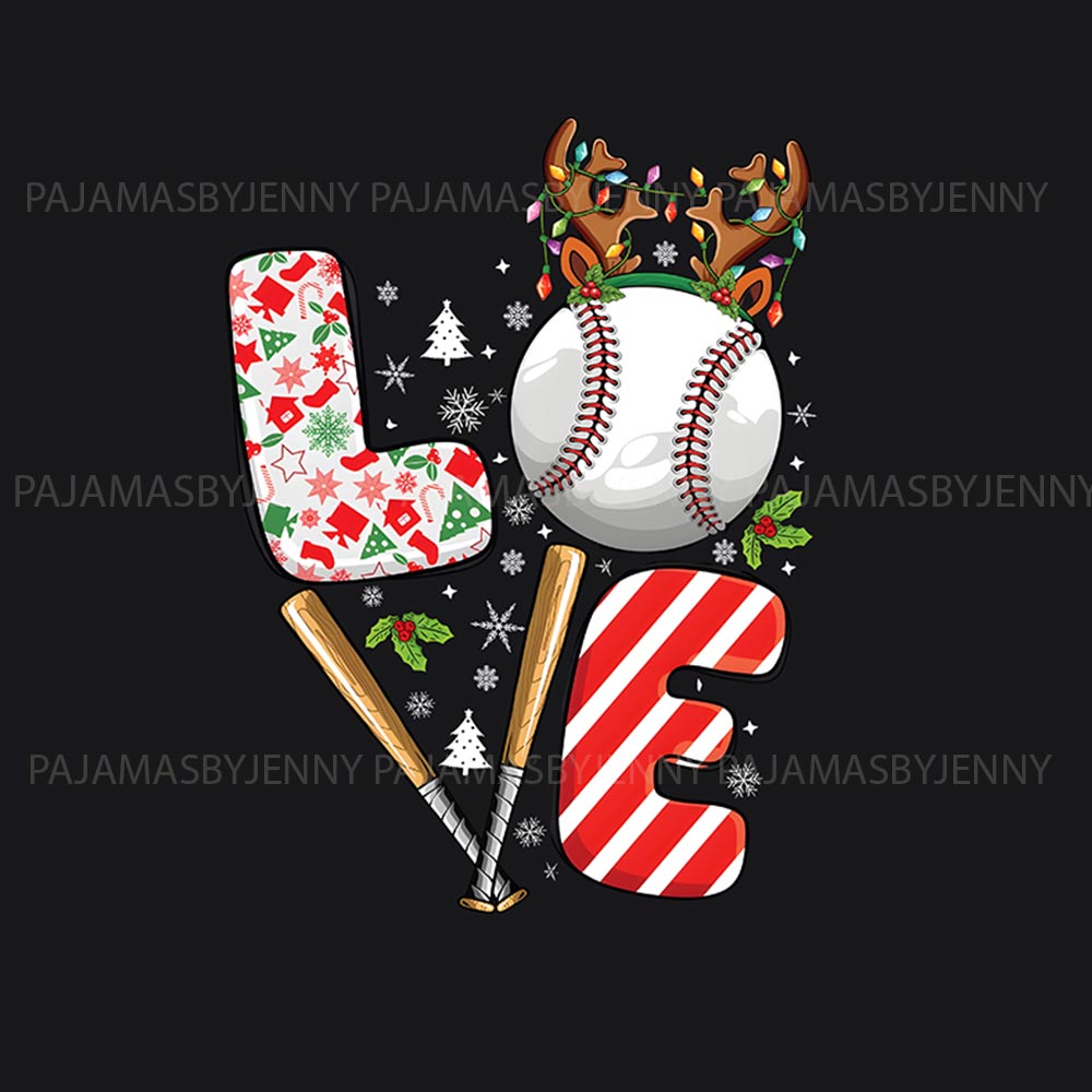 Love and Baseball Matching Christmas Pajamas And Dog Love and Baseball Matching Christmas Pajamas And Dog